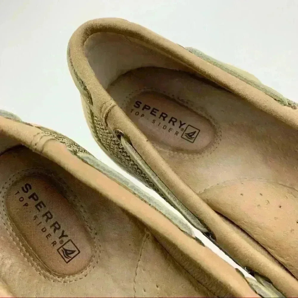 Sperry topsider flats 7.5 tan leather boat shoes - Picture 9 of 11